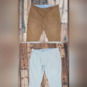 Lot Of 2  Peter MillarPants Mens 44x32 Brown Gray Lightweight Golf